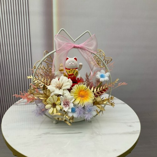 招財貓永生花禮