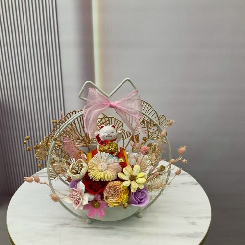招財貓永生花禮
