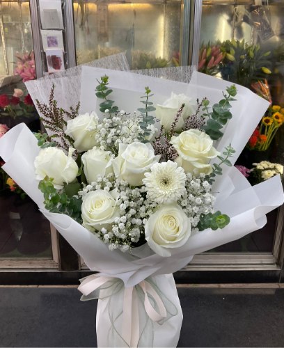 白玫瑰鮮花束