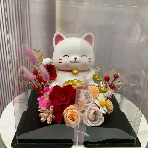 招財貓永生花禮