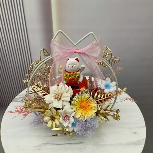 招財貓永生花禮