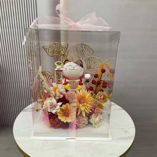 招財貓永生花禮