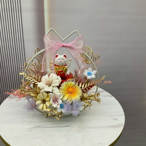 招財貓永生花禮