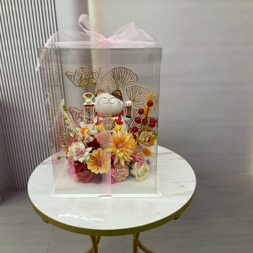 招財貓永生花禮